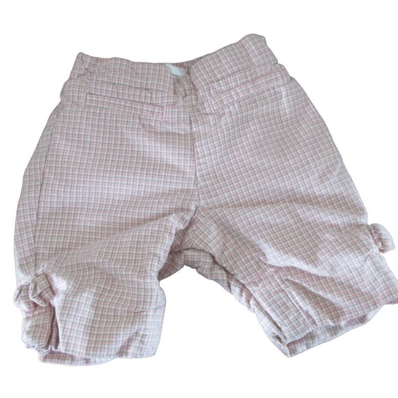 Baby Gap Pull On Pants Girls Size 3-6M Pink‎ Brown Plaid Elastic Jogger Bottoms - Picture 1 of 6